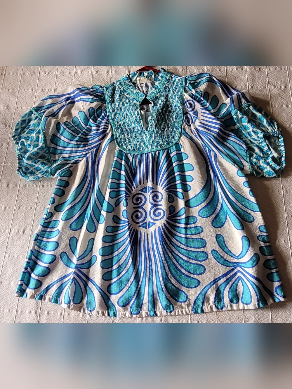 Umgee Turquoise & Blue Printed Boho Blouse